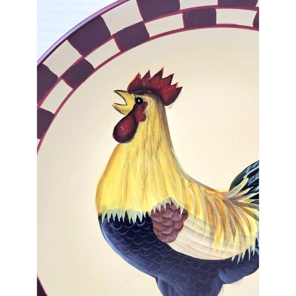 Vintage Rooster Ceramic Decorative Wall Plate Kitchen Farmhouse Art - Picture 2 of 8